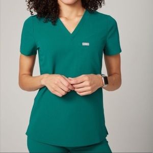 Figs Catarina One-Pocket Scrub Top Hunter Green XS